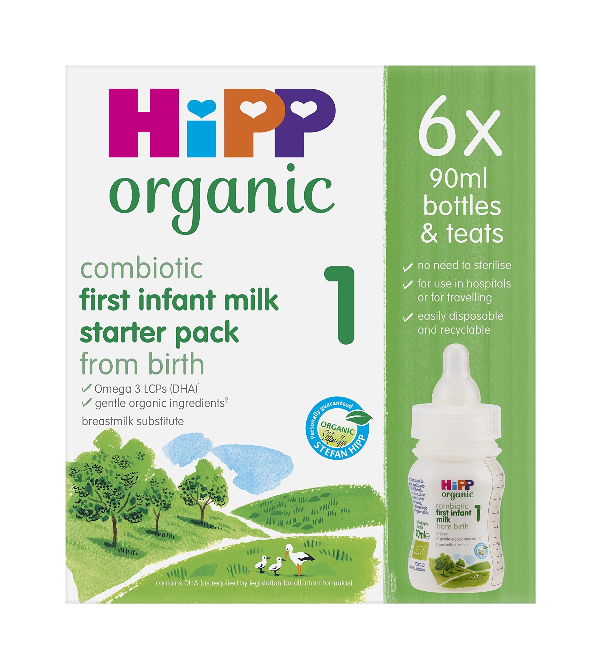 HiPP Organic 1 First Infant Baby Milk Powder Formula, from Birth, 800g (Pack of 6)