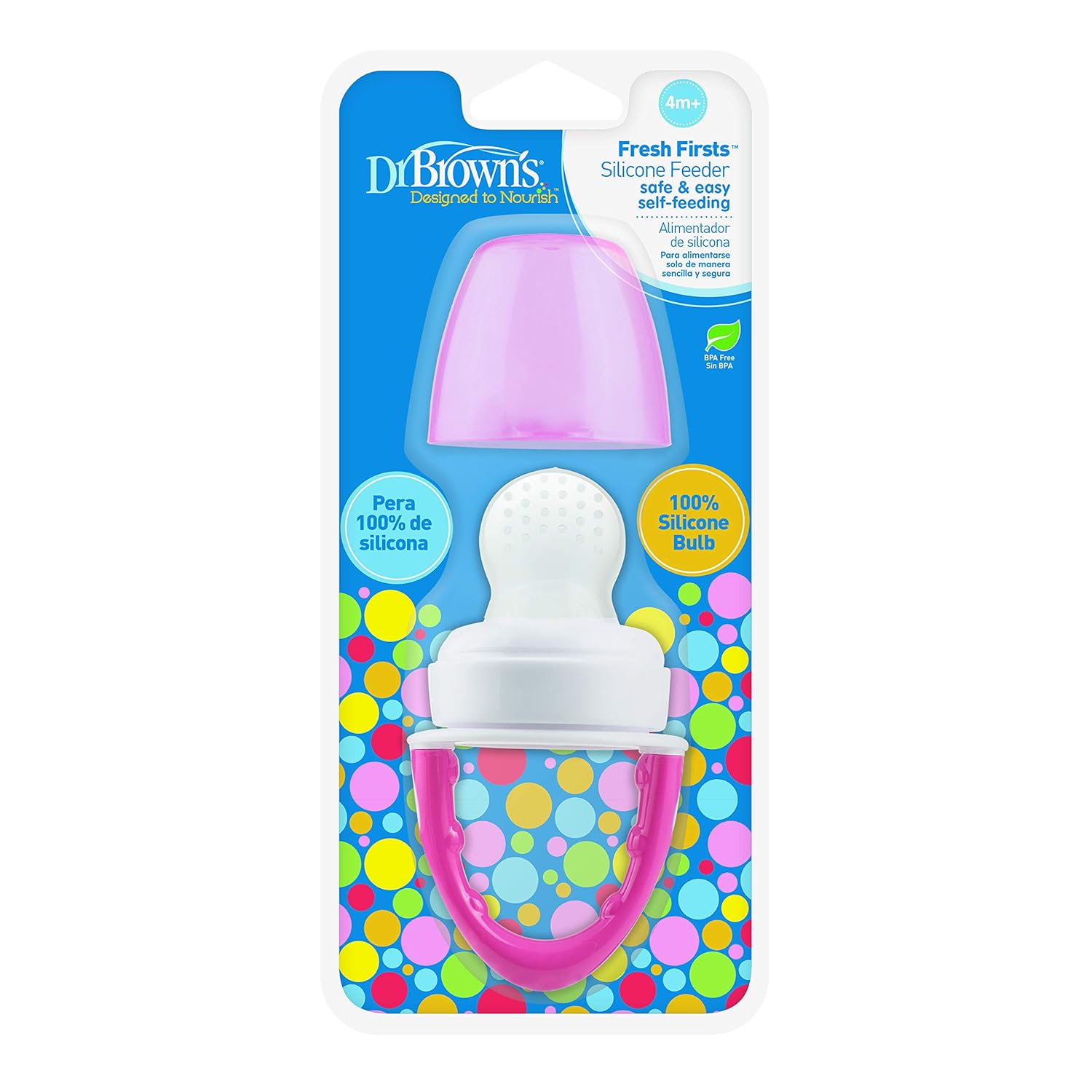 Dr. Brown's Fresh First Silicone Feeder 4 M+ (Pack of 1, Pink)