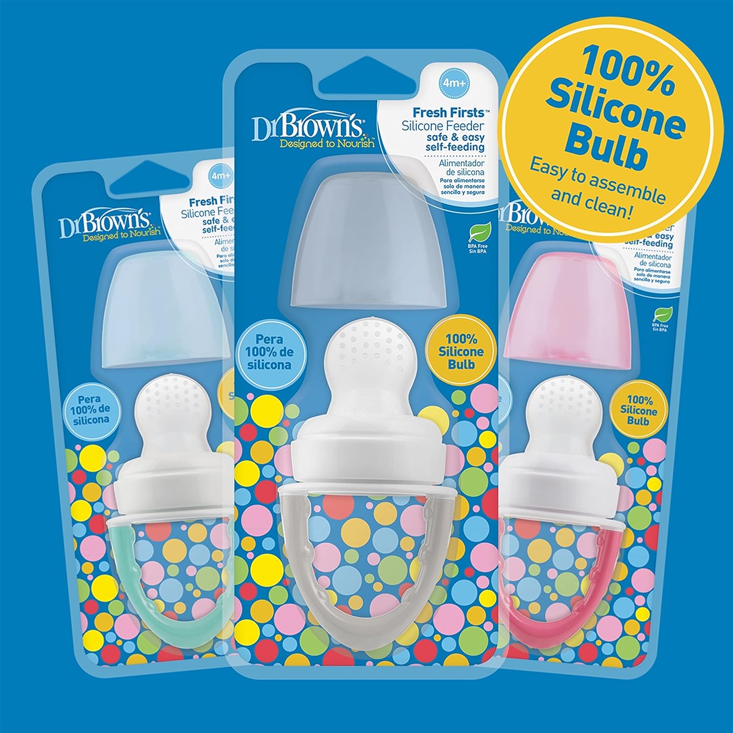 Dr. Brown's Fresh First Silicone Feeder (Pack of 2, Mint)