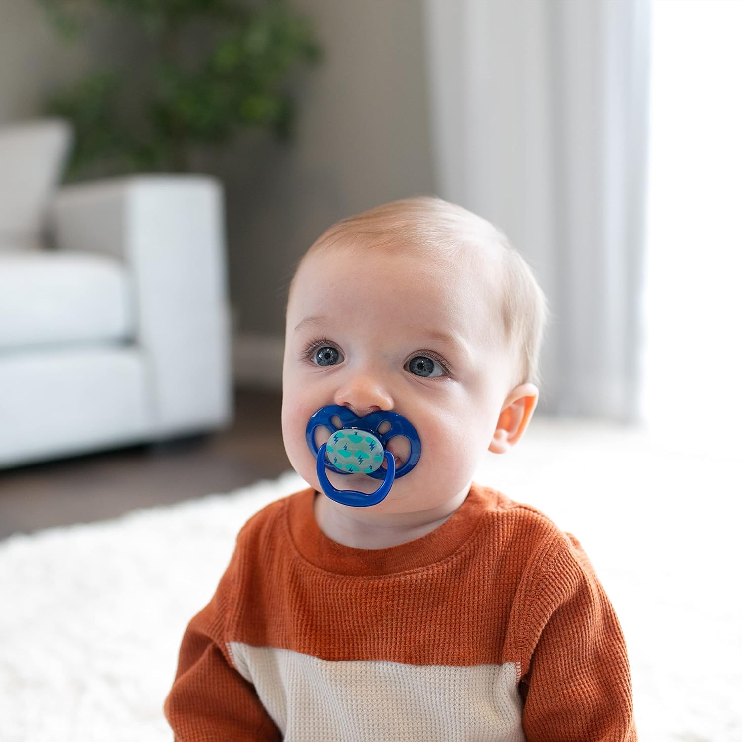 Dr. Brown's Advantage Day and Night Time Baby Pacifiers, 6-18 Month, Blue, 3 Count