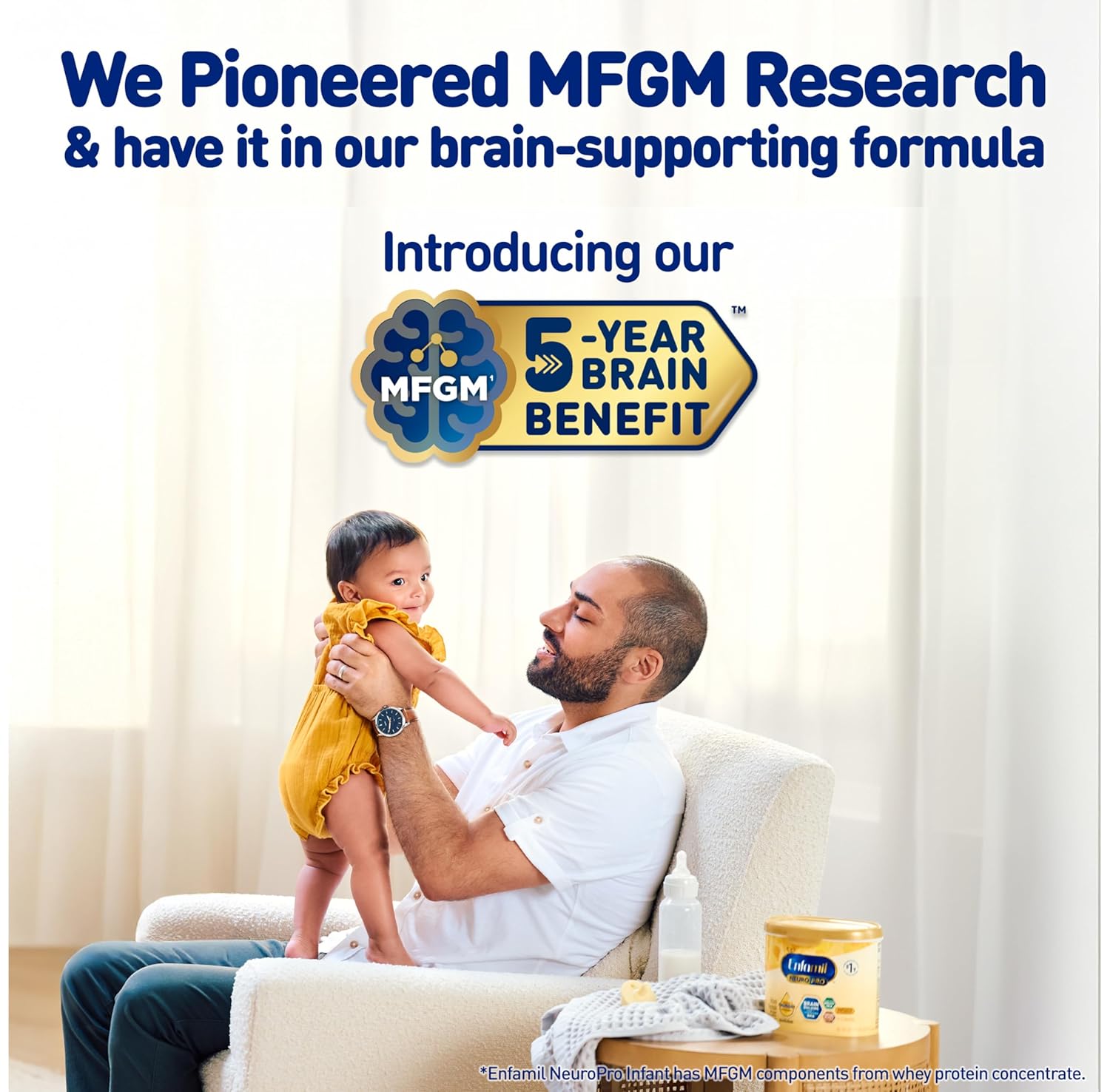 Enfamil NeuroPro Baby Formula, MFGM* 5-Year Benefit, Expert-Recommended Brain-Building Omega-3 DHA, Exclusive Immune Supporting HuMO6 Blend, Infant Formula Powder, Baby Milk, 20.7 Oz