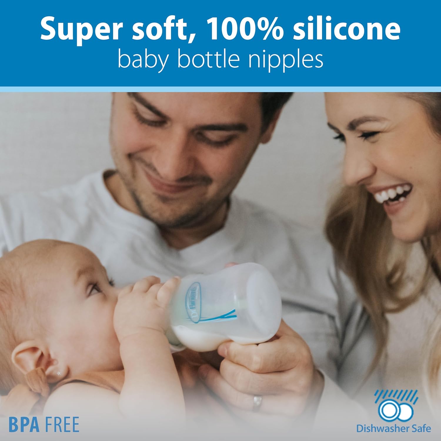 Dr. Brown's Options+ Wide Neck Baby Bottle Nipple (Pack of 1, Clear)