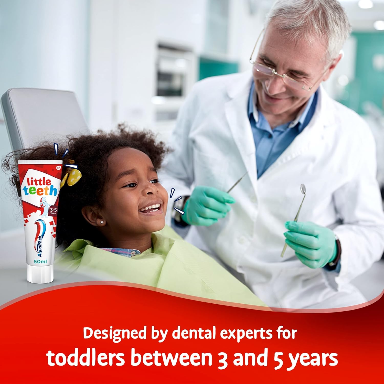 Aquafresh Little Teeth Toothpaste (3-5Y) - 50Ml - Cavity Protection, 1 Piece