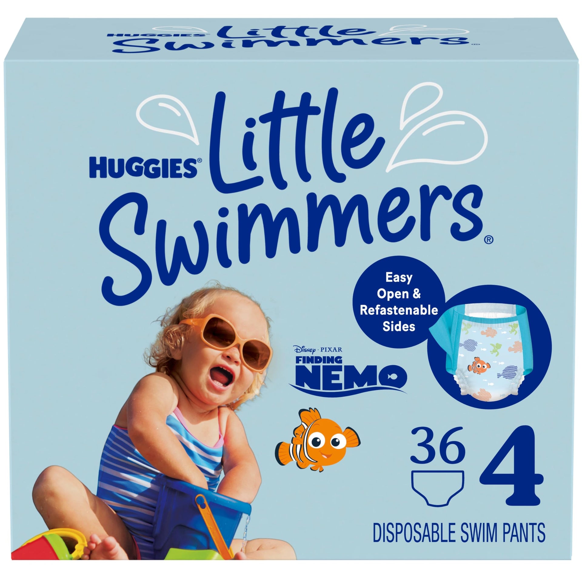 Huggies Little Swimmers Disposable Swim Diapers Unisex, Small, 12-Count-Pink/Blue