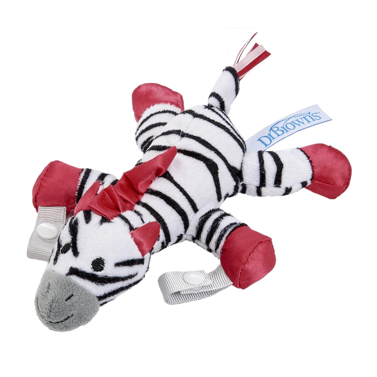 Dr. Brown's Lovey Pacifier and Teether Holder, 0 Months Plus, Zebra with Pink Pacifier