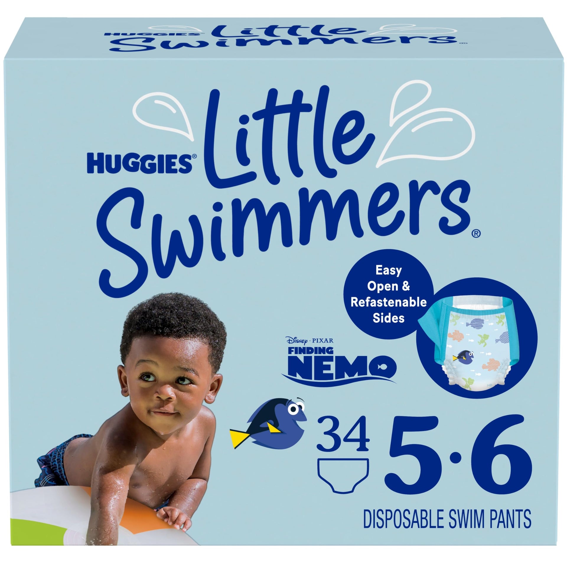 Huggies Little Swimmers Disposable Swim Diapers Unisex, Small, 12-Count-Pink/Blue