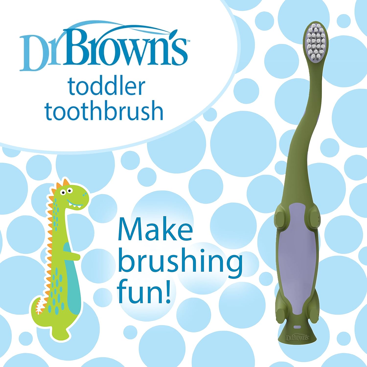 Dr. Brown's Toddler Toothbrush, Dinosaur Green Manual