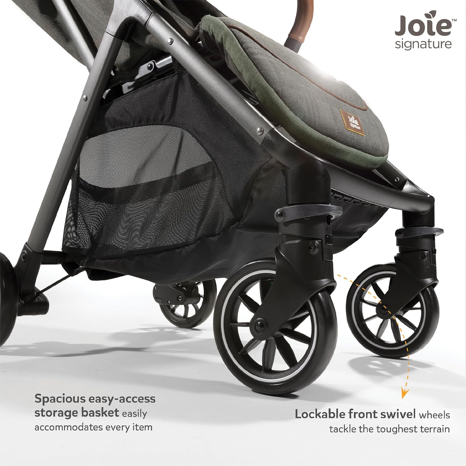 Joie Parcel 3in1 Compact Lightweight Travel Stroller - Pram with 5-Point Harness & One-Hand Fold Baby Stroller for 0-4 Years, Magnetic Buckles for Harness Suitable from Birth to 22 kg