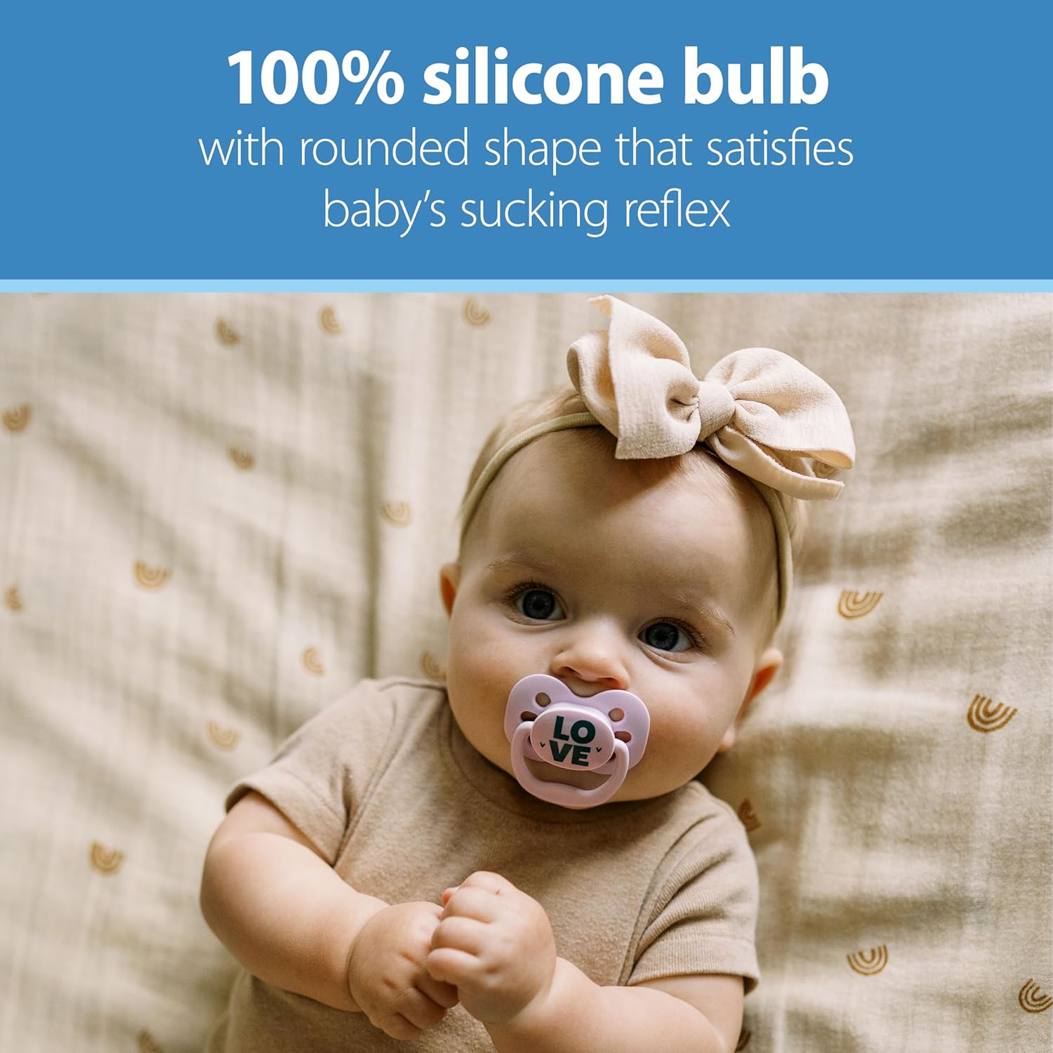 Dr. Brown's Silicone Advantage Baby Pacifiers, Stage 1, 2Count, Blue