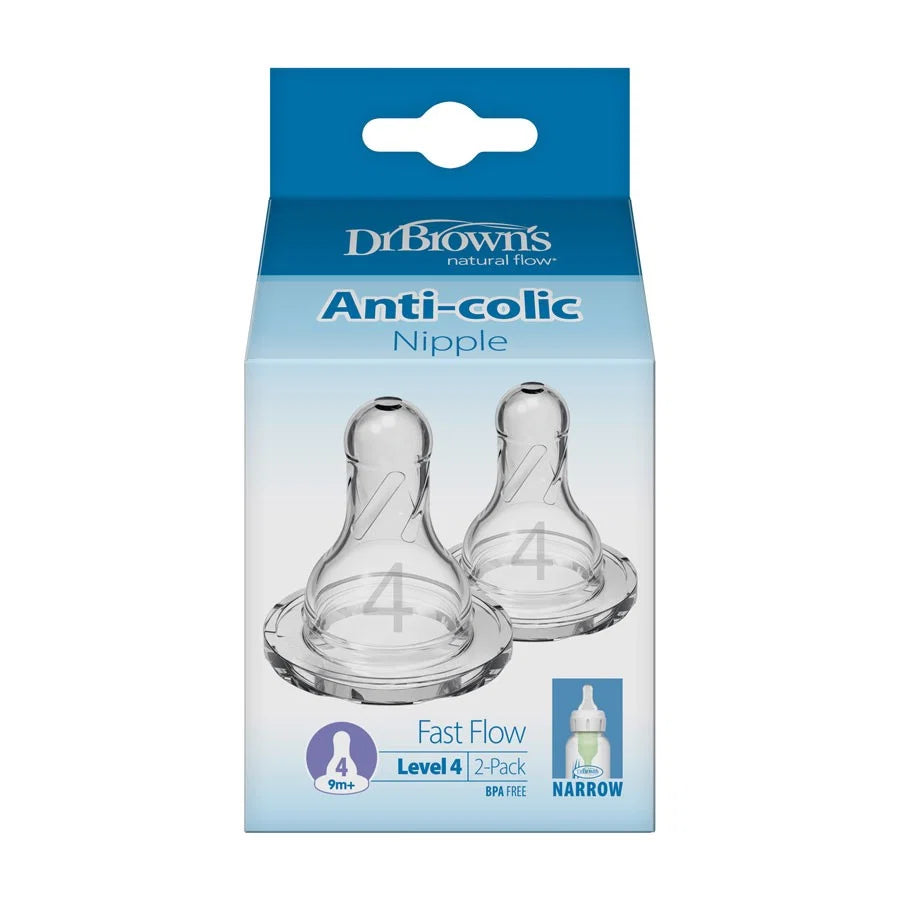 Dr. Brown's Natural Flow Standard Narrow Neck Nipple (Pack of 2)