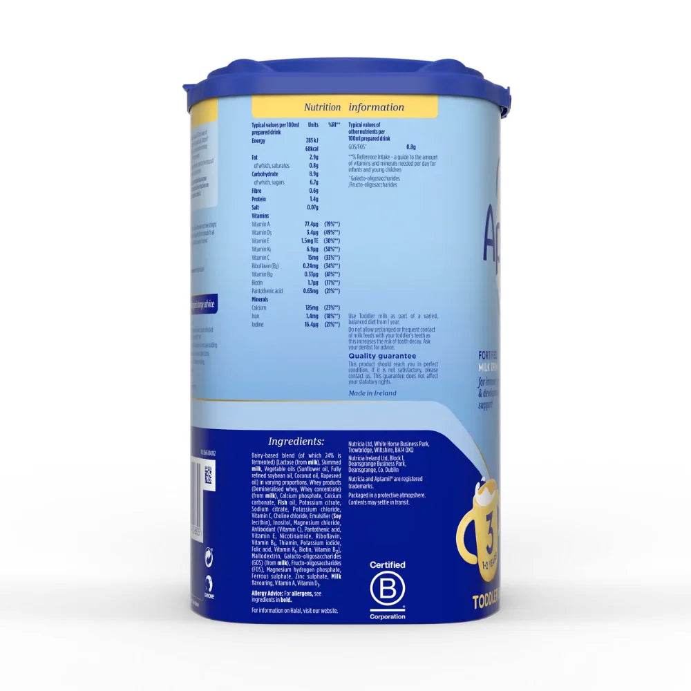 Aptamil 3 Toddler Baby Milk Powder Formula, 1-2 Years, 800g