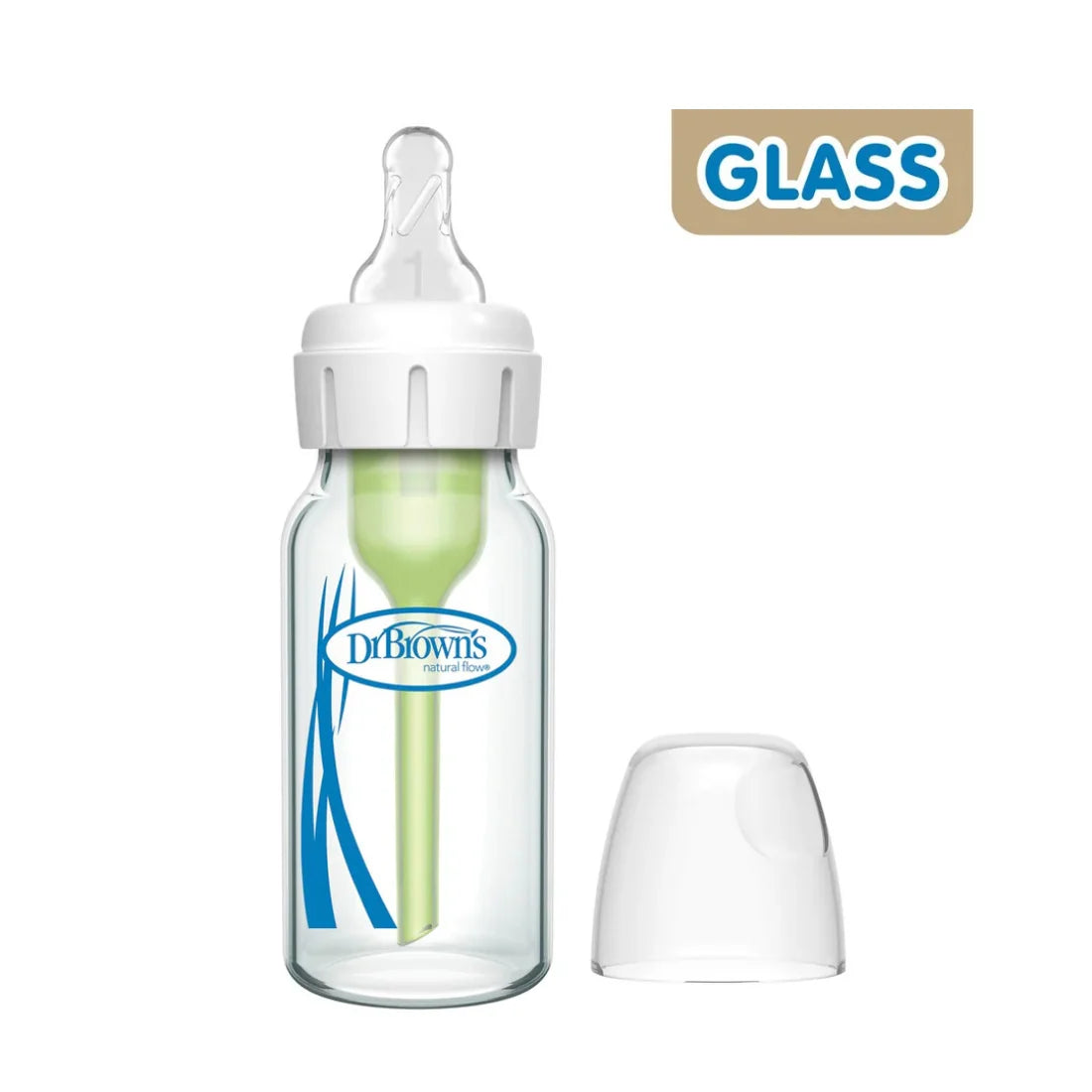 Dr. Brown's Natural Flow Options+ Narrow Neck Glass Baby Bottle 4oz