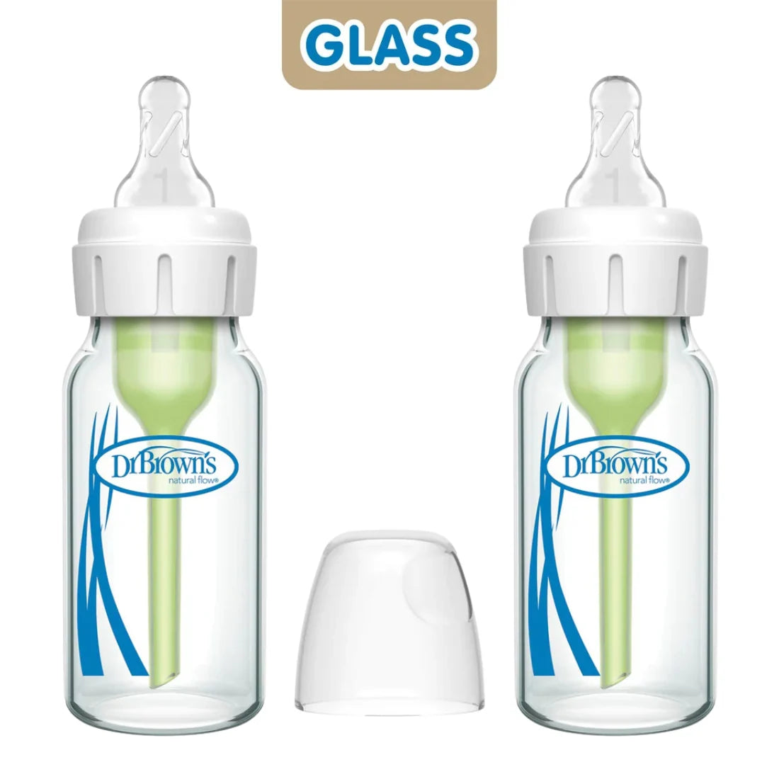 Dr. Brown's Natural Flow Options+ Narrow Neck Glass Baby Bottle 4oz