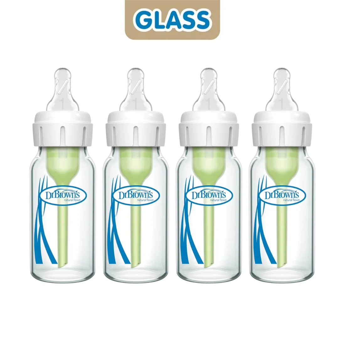 Dr. Brown's Natural Flow Options+ Narrow Neck Glass Baby Bottle 4oz