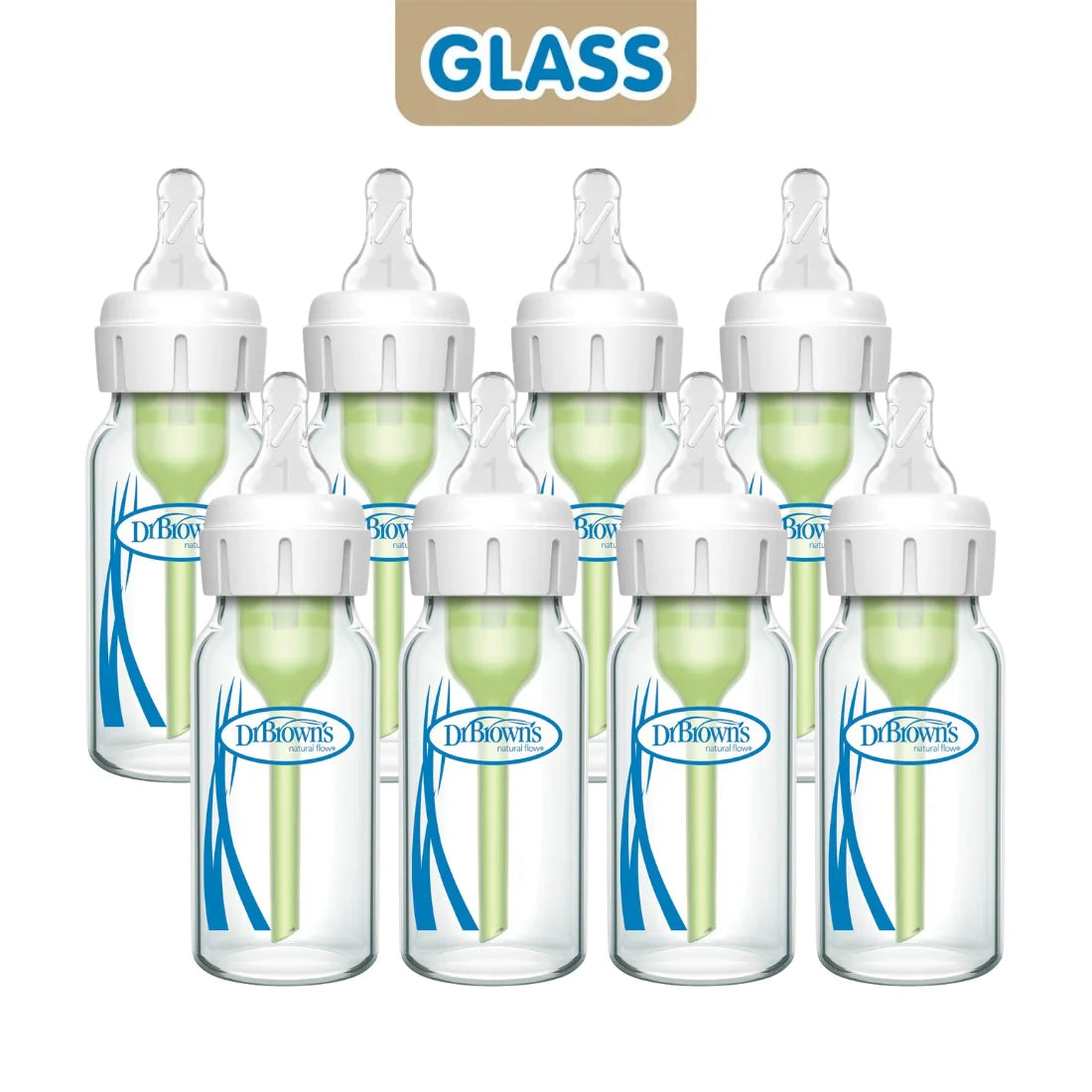 Dr. Brown's Natural Flow Options+ Narrow Neck Glass Baby Bottle 4oz