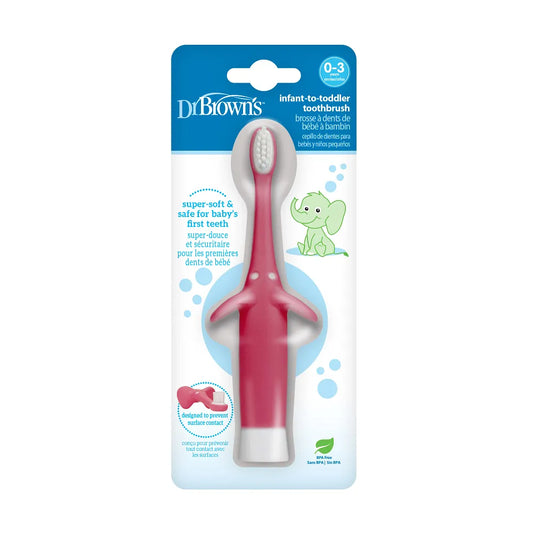 Dr. Brown’s™ Infant-to-Toddler Toothbrush, Elephant - Pink
