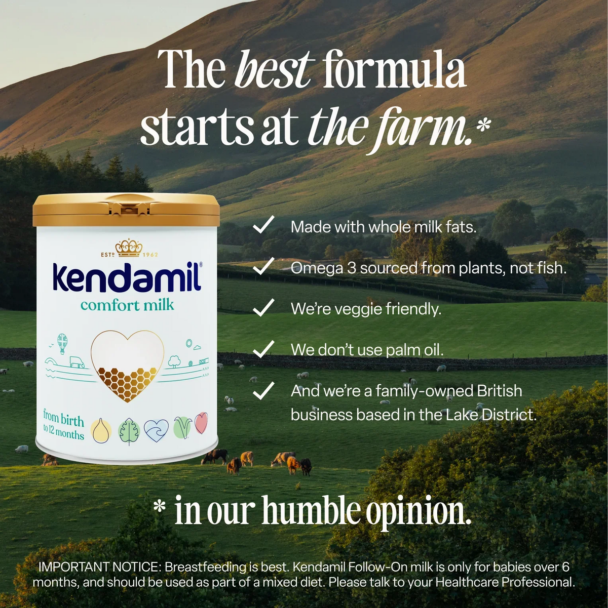 Kendamil Comfort Milk (0 to 12 Months) (800g) Kendamil