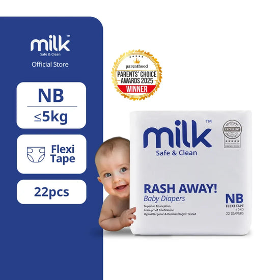 MILK Baby Diaper Flexi Tape Size 1 (NB) (22 pcs) (<5 kg)