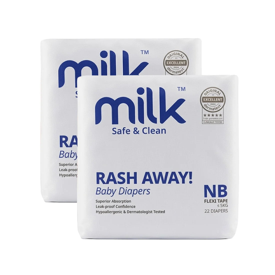 MILK Baby Diaper Flexi Tape Size 1 (NB) (22 pcs) (<5 kg)
