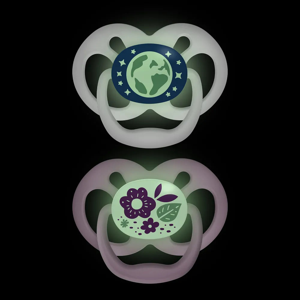 Dr. Brown’s™ Advantage™ Pacifiers, Glow in the Dark, Purple Nature, Stage -2 (6-18 Months)