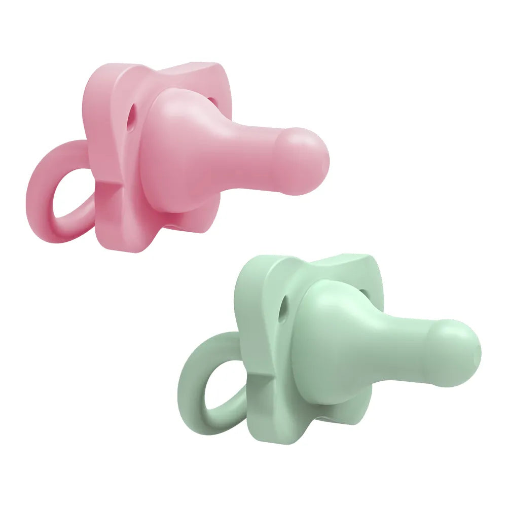 Dr. Brown’s® HappyPaci™ 100% Silicone One-Piece Pacifier, 2-Pack-Pink and Green