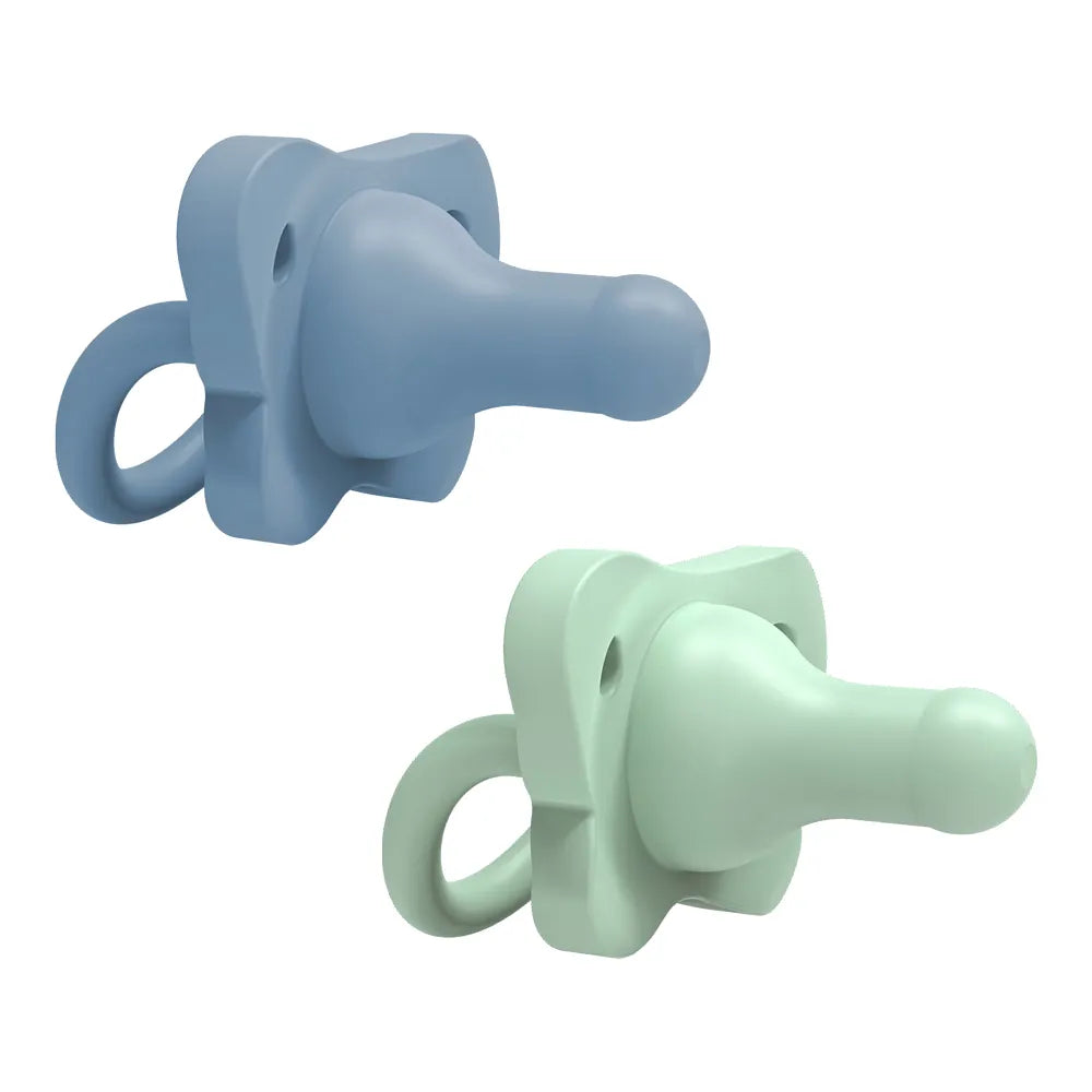 Dr. Brown’s® HappyPaci™ 100% Silicone One-Piece Pacifier, 2-Pack-Blue and Green