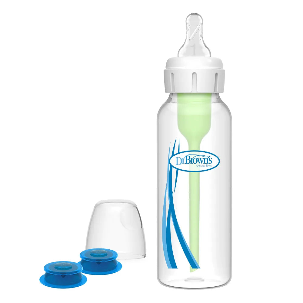 Dr. Brown's Medical Specialty Feeding System Narrow Neck Bottle w/ L1 Nipple + extra One-Way valve