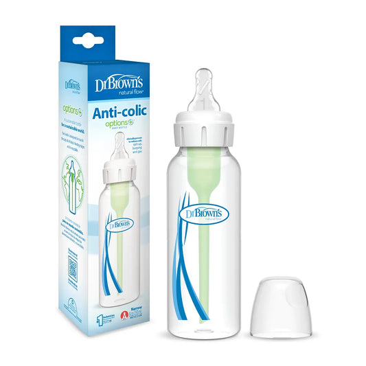 Dr. Brown's Natural Flow Anti-Colic Options+ Narrow Baby Bottle, 8 oz/250 ml