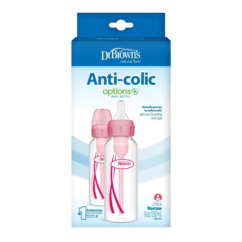 Dr. Brown's Narrow Neck Options Baby Plastic Bottle (250 Ml, Pack of 2)