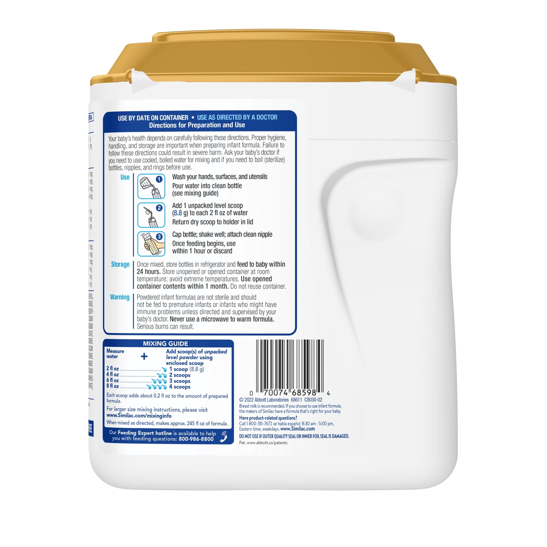 Similac 360 Total Care Sensitive Baby Formula Powder, Has 5 HMO Prebiotics, 34-oz Value Tub