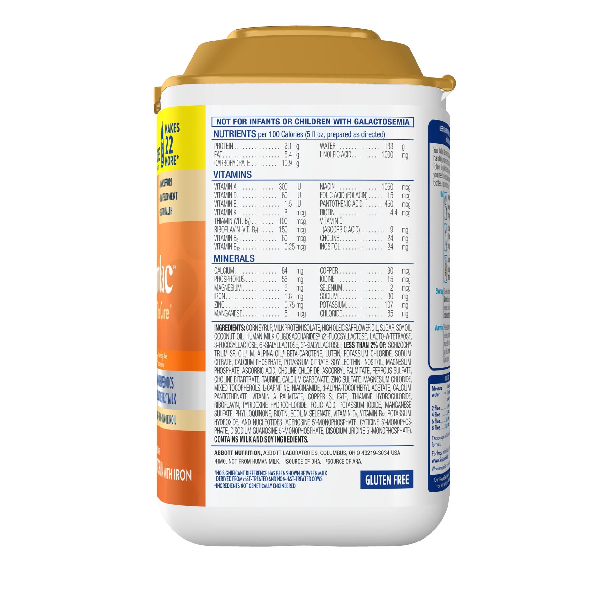 Similac 360 Total Care Sensitive Baby Formula Powder, Has 5 HMO Prebiotics, 34-oz Value Tub