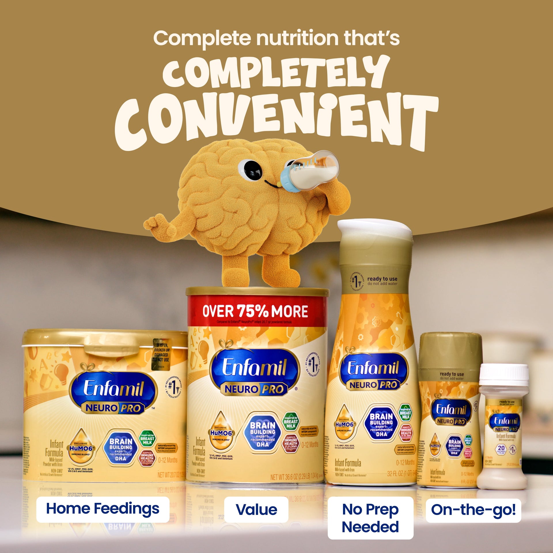 Enfamil NeuroPro Baby Formula, Brain Building Duo DHA & MFGM, Infant Formula Powder, 36.6 oz XL Value Can