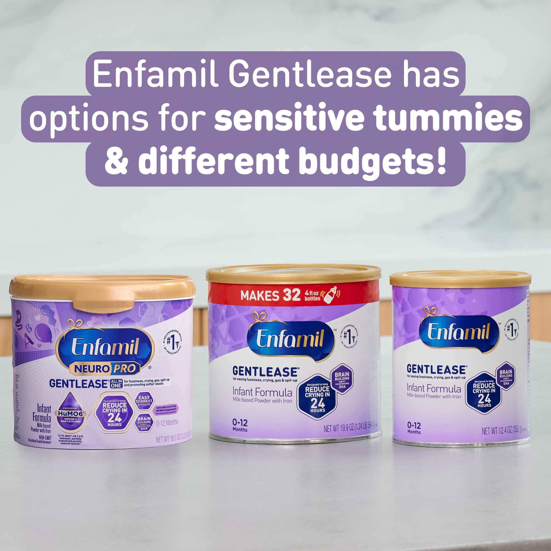 Enfamil NeuroPro Gentlease Baby Formula for Easing Fussiness, Gas, Spit-up in 24 Hrs, 35.3 Oz XL Value Can